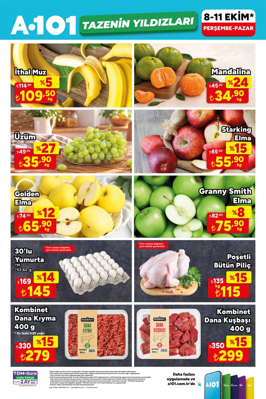 A101 Tazenin Yıldızları 8–11 Ekim kataloğu, sayfa 1