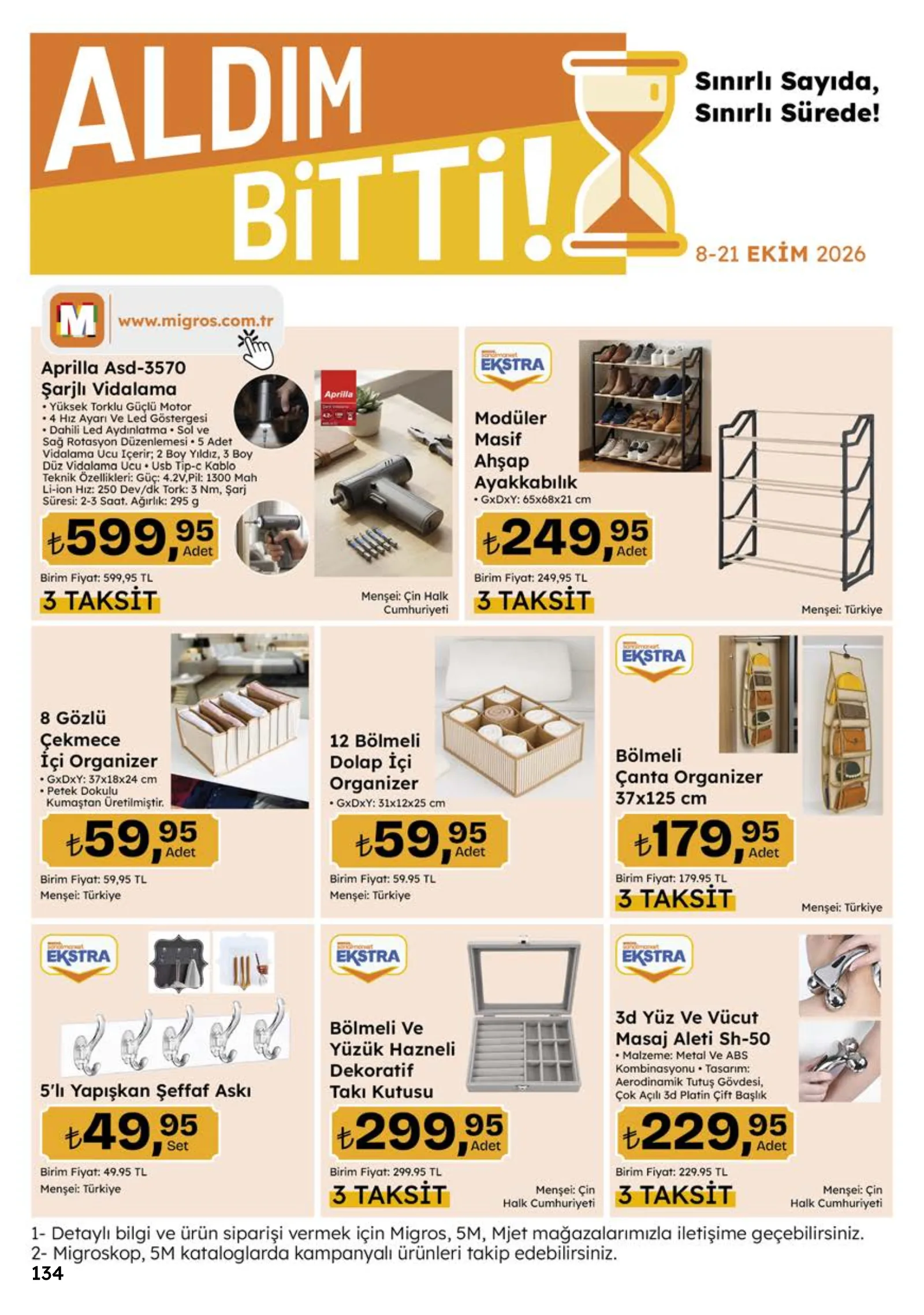 Migros 8–21 Ekim kataloğu, sayfa 134